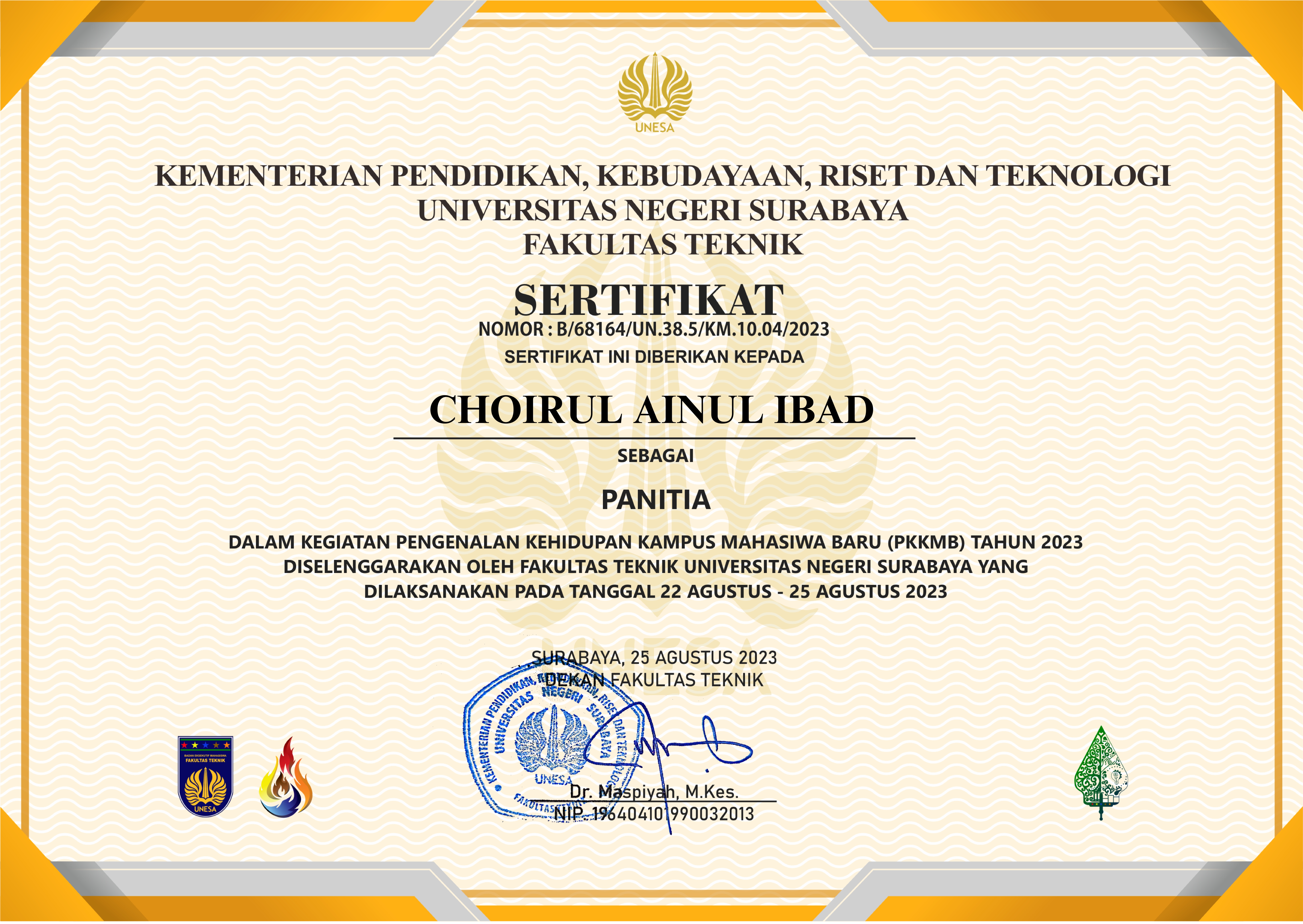 PKKMB Certificate